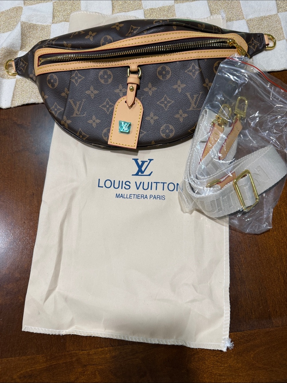 Louis Vuitton Monogram Crossbody Belt Bag in Brown and Vachetta.. not Authentic